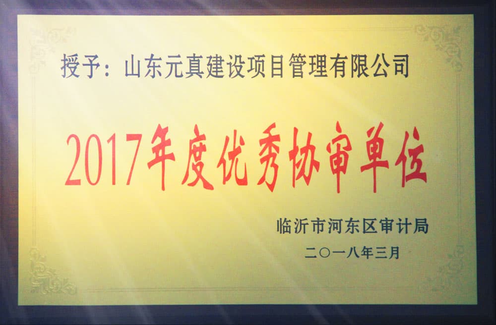 临沂市河东审计局2017年度优秀协审单位